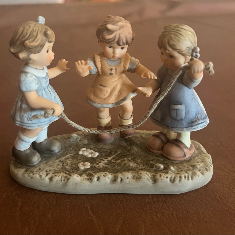 Goebel Hummel, Vintage - "Jump for Joy " BH241 with Blue, Brown, and Cream Tones